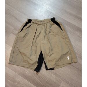 Borah Cycling Shorts Mens M Tan Solid Padded Bike Athletic Made USA